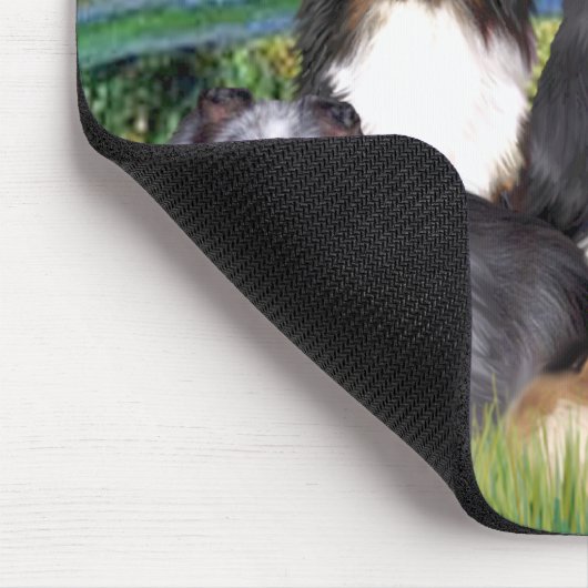 Shetland Sheepdog (vier) - Bridge Mousepad (Ecke)