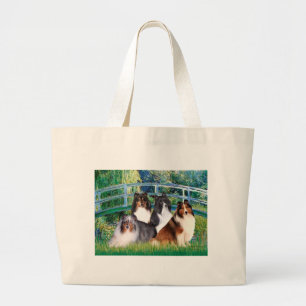 Shetland Sheepdog (vier) - Brücke Jumbo Stoffbeutel