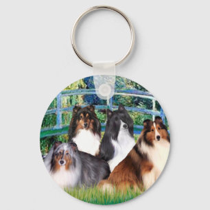 Shetland Sheepdog (vier) - Brücke Schlüsselanhänger