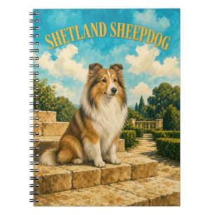 Shetland Sheepdog, Vintage Wasserfarben-Hundekunst Notizblock