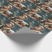 Shetland Sheepdog Vintager Strand Geschenkpapier (Ecke)