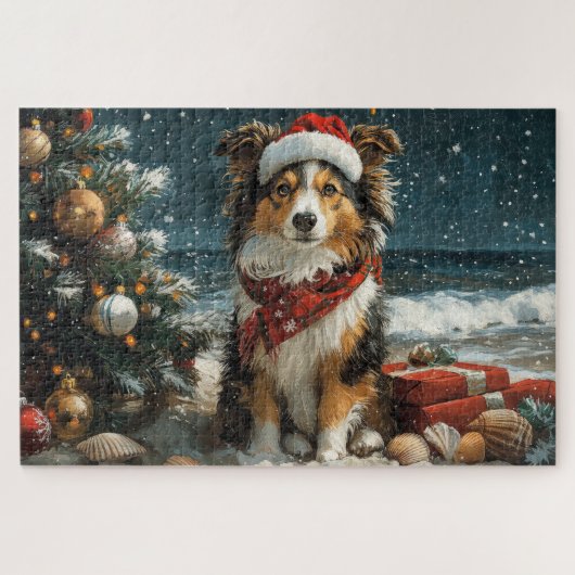 Shetland Sheepdog Vintager Strand Puzzle (Horizontal)