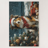 Shetland Sheepdog Vintager Strand Puzzle (Vertikal)