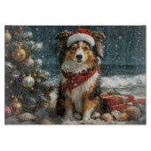 Shetland Sheepdog Vintager Strand Schneidebrett (Vorderseite)