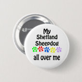 Shetland Sheepdog Walking Design Button (Vorne & Hinten)