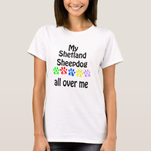 Shetland Sheepdog Walking Design T-Shirt