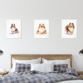 Shetland Sheepdog Wall Art, Sheltie Puppy Art Bilderwand Sets (Schlafzimmer)