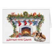 Shetland Sheepdog Wartete für Santa (Vorderseite (Horizontal))