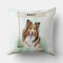 Shetland Sheepdog Wasserfarben personalisierter Hu