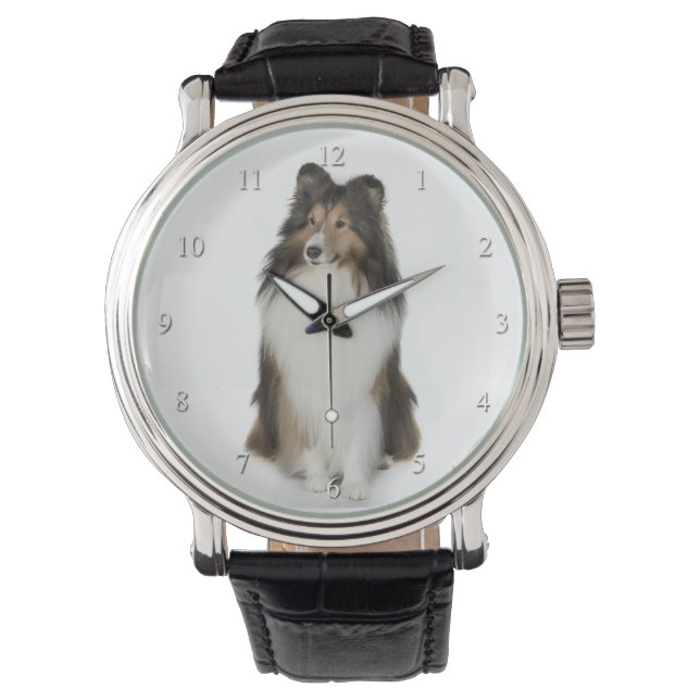 Shetland Sheepdog Watch Armbanduhr (Vorderseite)