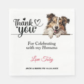 Shetland Sheepdog Wedding Vielen Dank Serviette (Vorderseite)