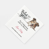 Shetland Sheepdog Wedding Vielen Dank Serviette (Ecke)
