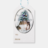 Shetland Sheepdog Weihnachten Geschenkanhänger (Vorderseite)