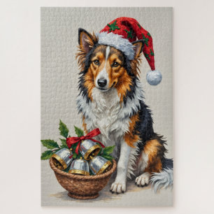 Shetland Sheepdog Weihnachten Kreuzstich Hut Puzzle