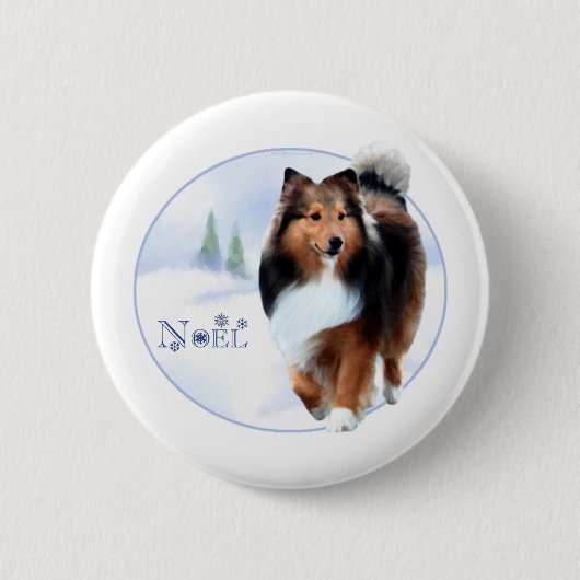 Shetland Sheepdog Weihnachten - Schaltfläche Button (Vorderseite)