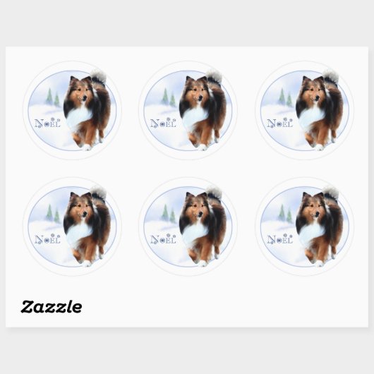 Shetland Sheepdog Weihnachten Sticker (Blatt)