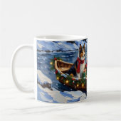 Shetland Sheepdog Weihnachtsboot Urlaub Kaffeetasse (Links)