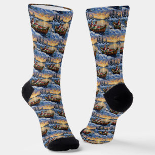Shetland Sheepdog Weihnachtsboot Urlaub Socken