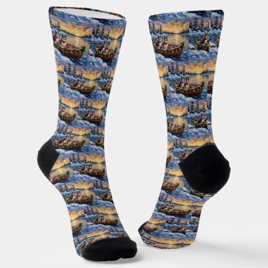 Shetland Sheepdog Weihnachtsboot Urlaub Socken (Gewinkelt)