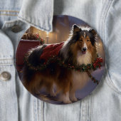 Shetland Sheepdog Weihnachtsfeiertage Button (Beispiel)