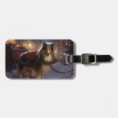 Shetland Sheepdog Weihnachtsfeiertage Gepäckanhänger (Vorderseite horizontal)