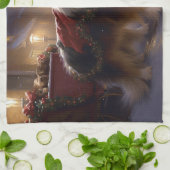 Shetland Sheepdog Weihnachtsfeiertage Geschirrtuch (Gefaltet)