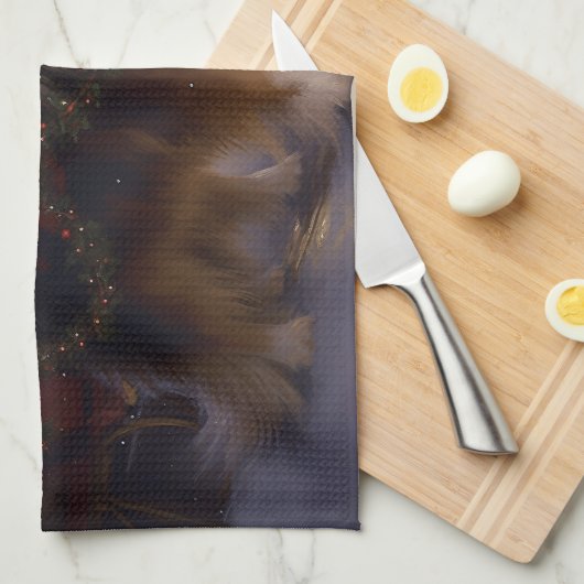 Shetland Sheepdog Weihnachtsfeiertage Geschirrtuch (Viertel Falte)