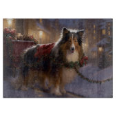 Shetland Sheepdog Weihnachtsfeiertage Schneidebrett (Vorderseite)