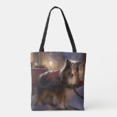 Shetland Sheepdog Weihnachtsfeiertage Tasche (Rückseite)