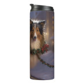 Shetland Sheepdog Weihnachtsfeiertage Thermosbecher (Nach rechts gedreht)