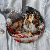 Shetland Sheepdog Weihnachtsfest Button (Beispiel)