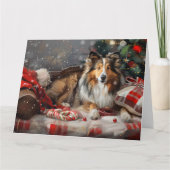Shetland Sheepdog Weihnachtsfest Karte (Vorderseite)