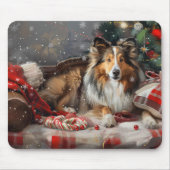 Shetland Sheepdog Weihnachtsfest Mousepad (Vorne)
