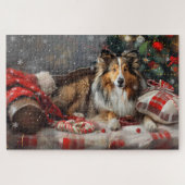 Shetland Sheepdog Weihnachtsfest Puzzle (Horizontal)