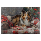 Shetland Sheepdog Weihnachtsfest Schneidebrett (Vorderseite)