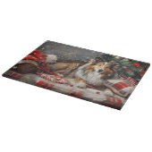 Shetland Sheepdog Weihnachtsfest Schneidebrett (Ecke)
