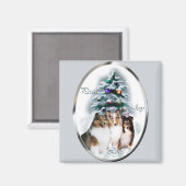 Shetland Sheepdog Weihnachtsgeschenke Magnet (Vorderseite/Rückseite)