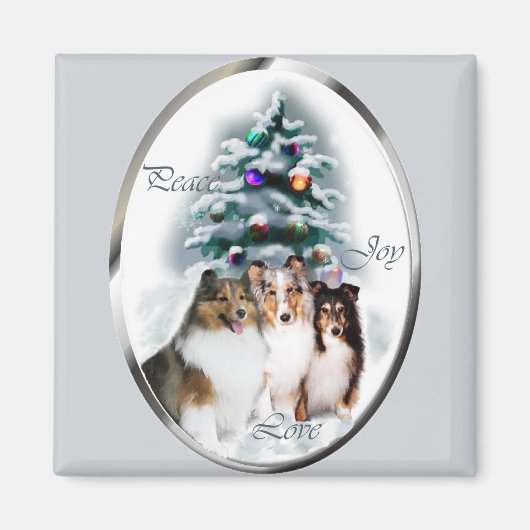 Shetland Sheepdog Weihnachtsgeschenke Magnet (Vorne)