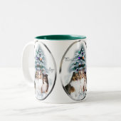 Shetland Sheepdog Weihnachtsgeschenke Zweifarbige Tasse (Vorderseite Links)