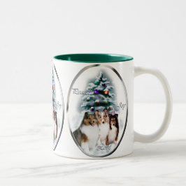 Shetland Sheepdog Weihnachtsgeschenke Zweifarbige Tasse