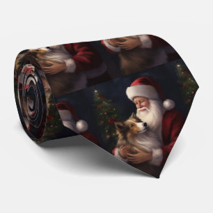 Shetland Sheepdog Weihnachtsmann Festliches Weihna Krawatte
