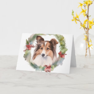 Shetland Sheepdog Weihnachtsmann Karte
