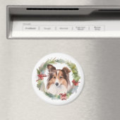 Shetland Sheepdog Weihnachtsmann Magnet (In Situ (Geschirrspüler))