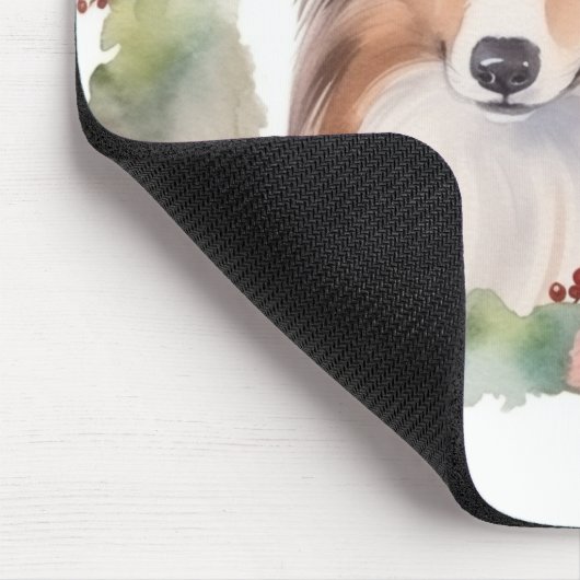 Shetland Sheepdog Weihnachtsmann Mousepad (Ecke)