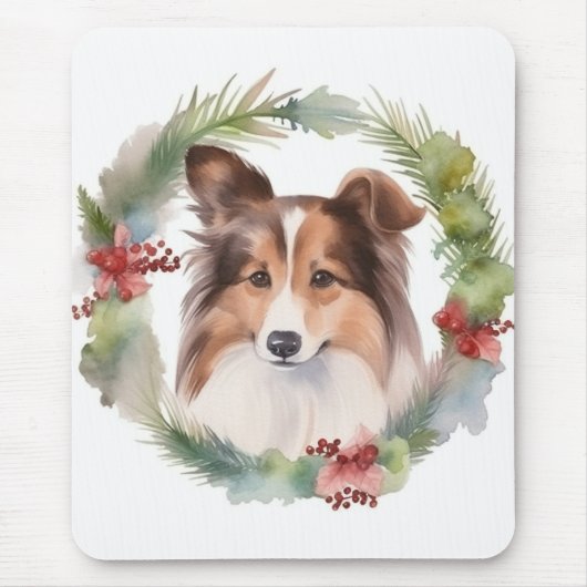 Shetland Sheepdog Weihnachtsmann Mousepad (Vorne)