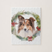 Shetland Sheepdog Weihnachtsmann Puzzle (Vertikal)