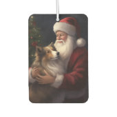 Shetland Sheepdog Weihnachtsmann Weihnachten Autolufterfrischer (Vorderseite)