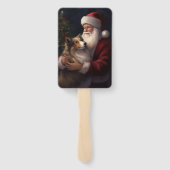 Shetland Sheepdog Weihnachtsmann Weihnachten Fächer (Rückseite)