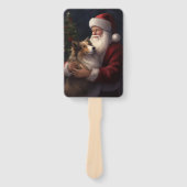 Shetland Sheepdog Weihnachtsmann Weihnachten Fächer (Vorderseite)