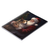 Shetland Sheepdog Weihnachtsmann Weihnachten Notizblock (Linke Seite)